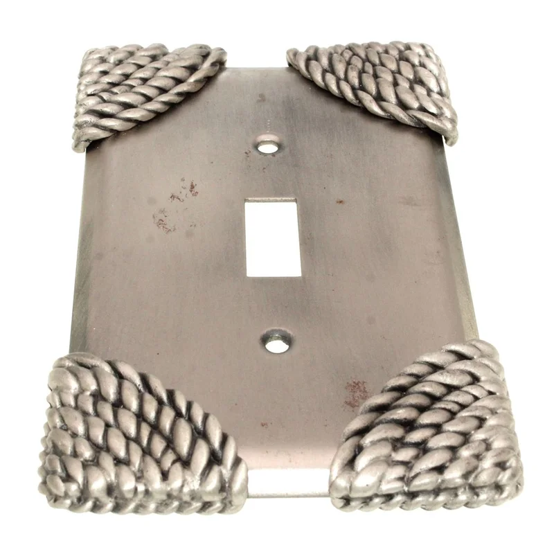 Anne at Home Nautical Roguery Rope Light Switch Wall Plate Satin Pewter 5005A-20
