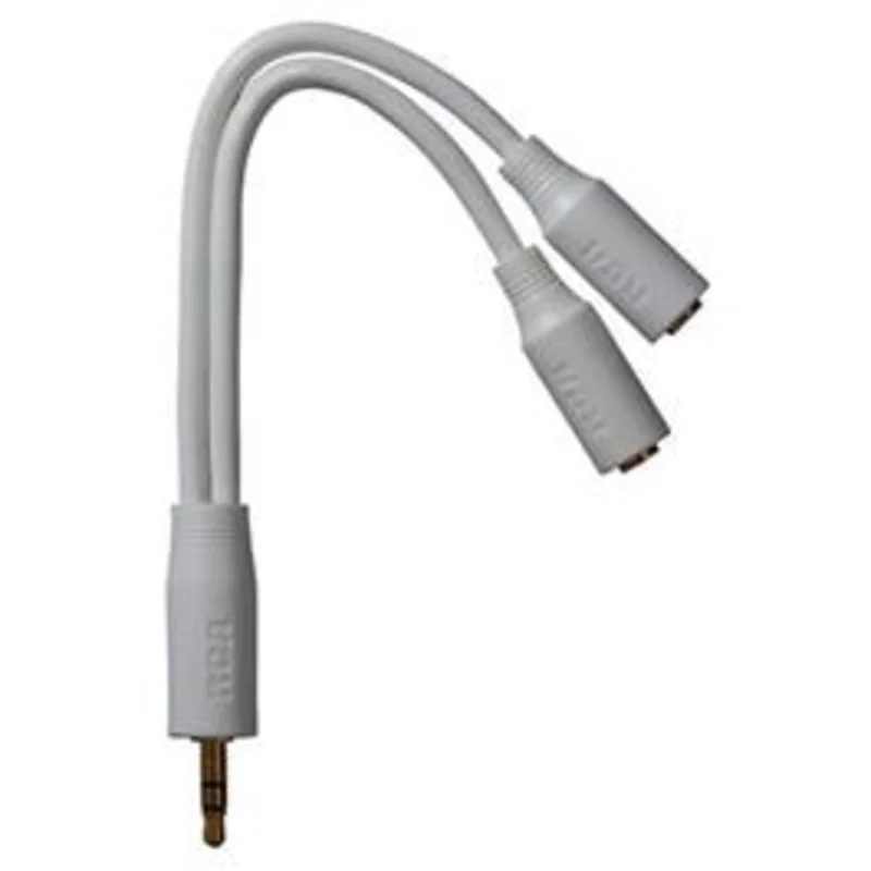 Audiovox Stereo Y Extension Cable White 3.5mm