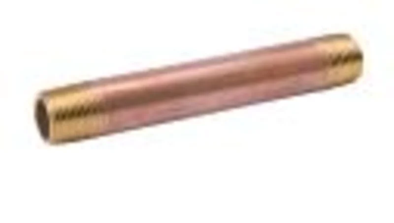B & K Industries 3/8" Diameter Nipples Schedule 40 Red Brass 3/8" x 4"