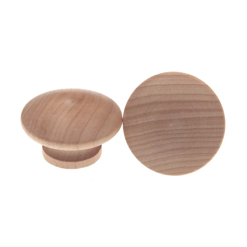 Belwith 2 Pack Natural Woodcraft 1 1/2" Round Knob Unfinished Wood P185-UW
