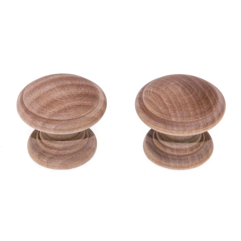 Belwith 2 Pack Natural Woodcraft 1 1/4" Round Knob Unfinished Wood P685-UW