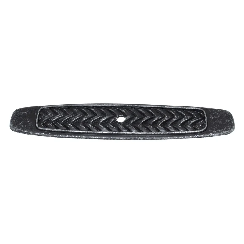 Belwith Catamaran 5" Cabinet Knob Backplate Basket Weave Vibra Pewter P7514-VP