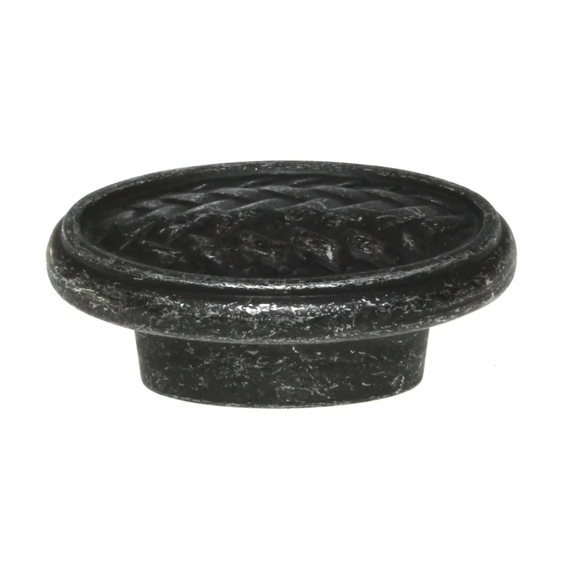 Belwith Catamaran Weave 2" Oval Cabinet Knob Vibra Pewter 1 or 2 Screws P7512-VP