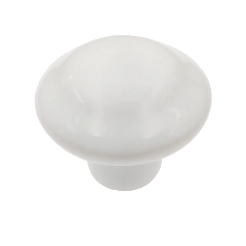 Belwith Conquest White 1 3/8" Round Cabinet Knob P14848-W
