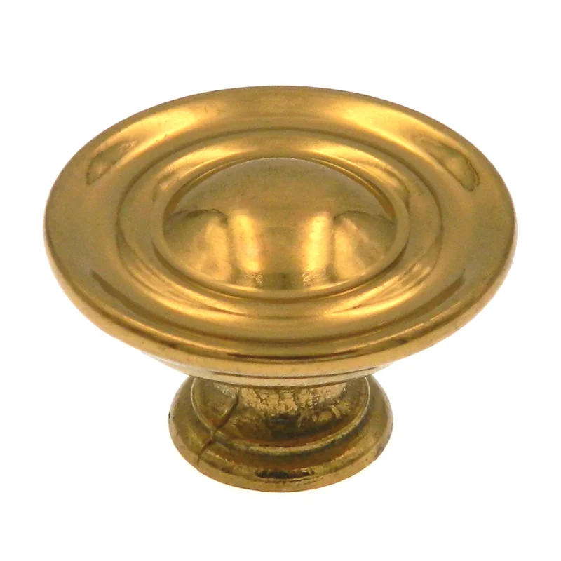 Belwith Hickory P717-UB Ultra Brass 1 1/4" Round Cabinet Knob Pull