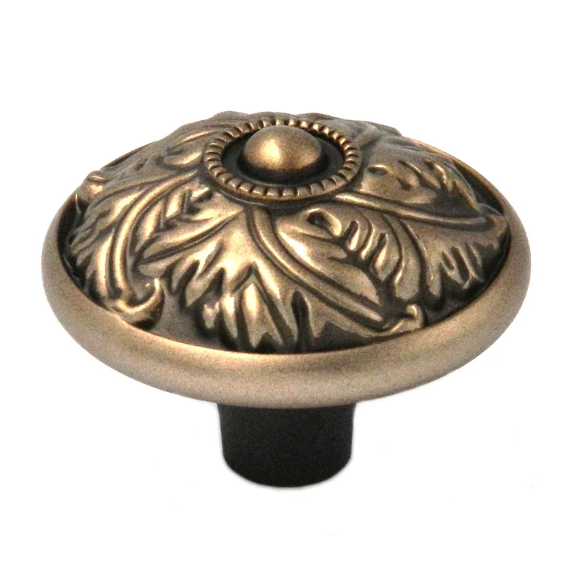 Belwith Keeler Acanthus 1 1/2" Wellington Bronze Round Ornate Solid Brass Cabinet Knob D3-15R