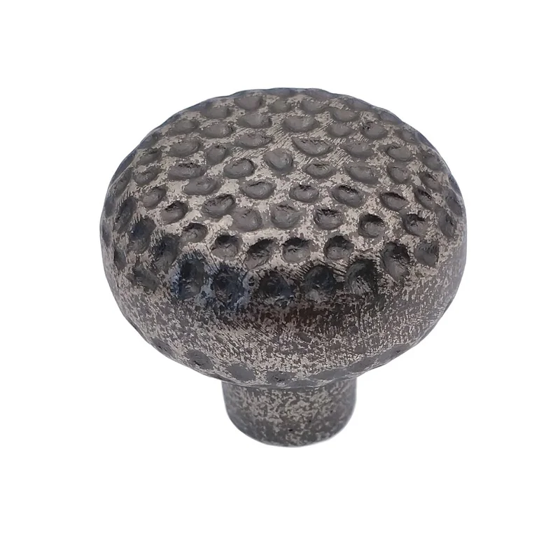 Belwith Keeler Kingston 1 1/4" Old English Pewter Round Hammered Solid Brass Cabinet Knob M671