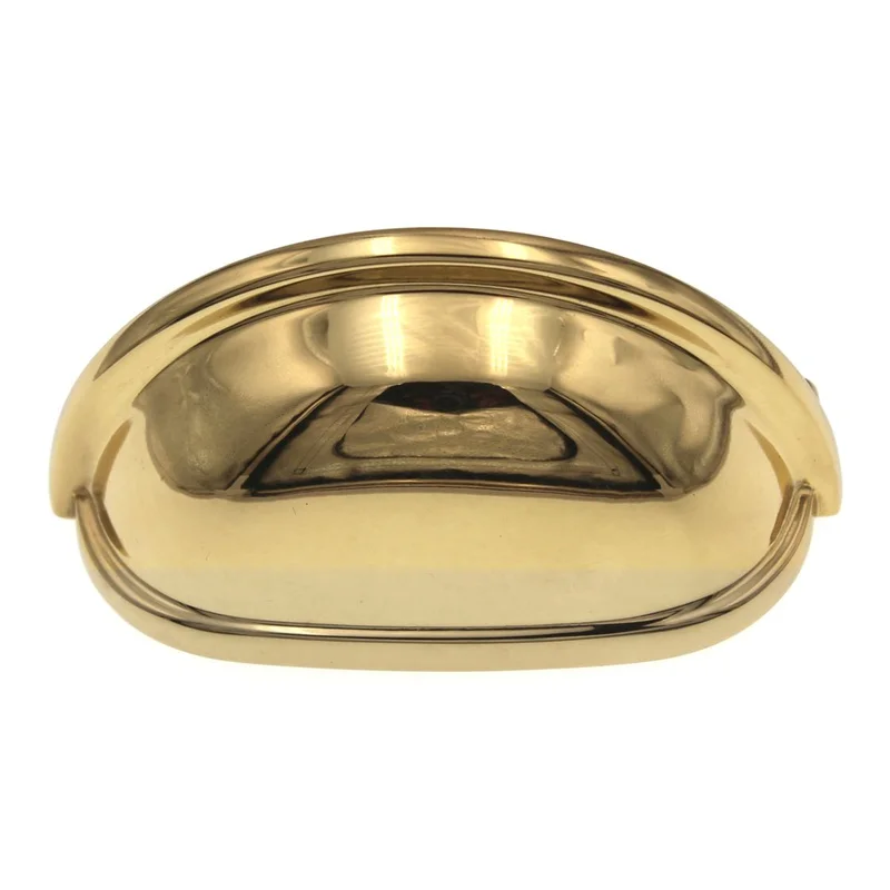 Belwith Keeler Prestige K43 Polished Brass 3"cc Solid Brass Cabinet Cup Pull