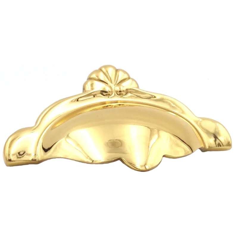 Belwith Keeler Sechel A13 Polished Brass 3"cc Solid Brass Cabinet Cup Pull