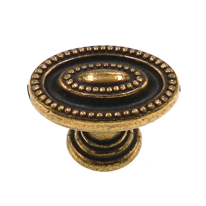 Belwith Manor House Lancaster Hand Polished Brass 1 1/4" Oval Cabinet Knob
