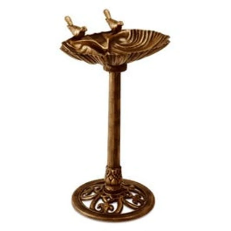 Bird Bath, Bronze-Look Plastic, 13 x 30-In.