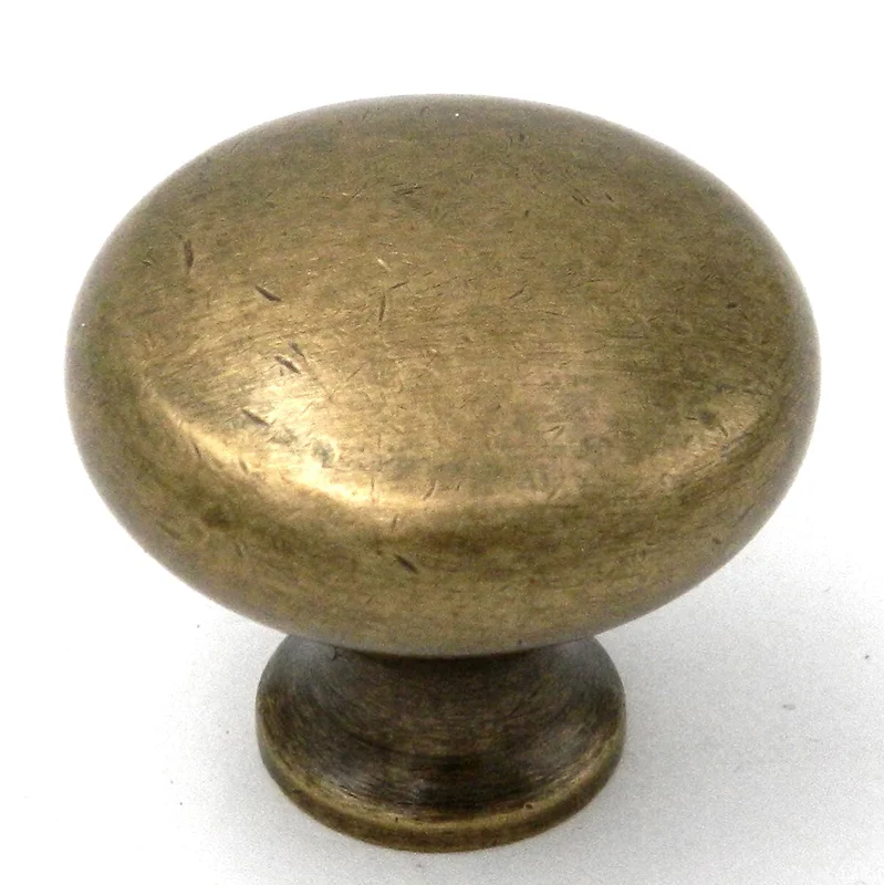 BK13-AB Antique Brass Solid Brass 1 1/4" Cabinet Knob Pull Belwith Hickory