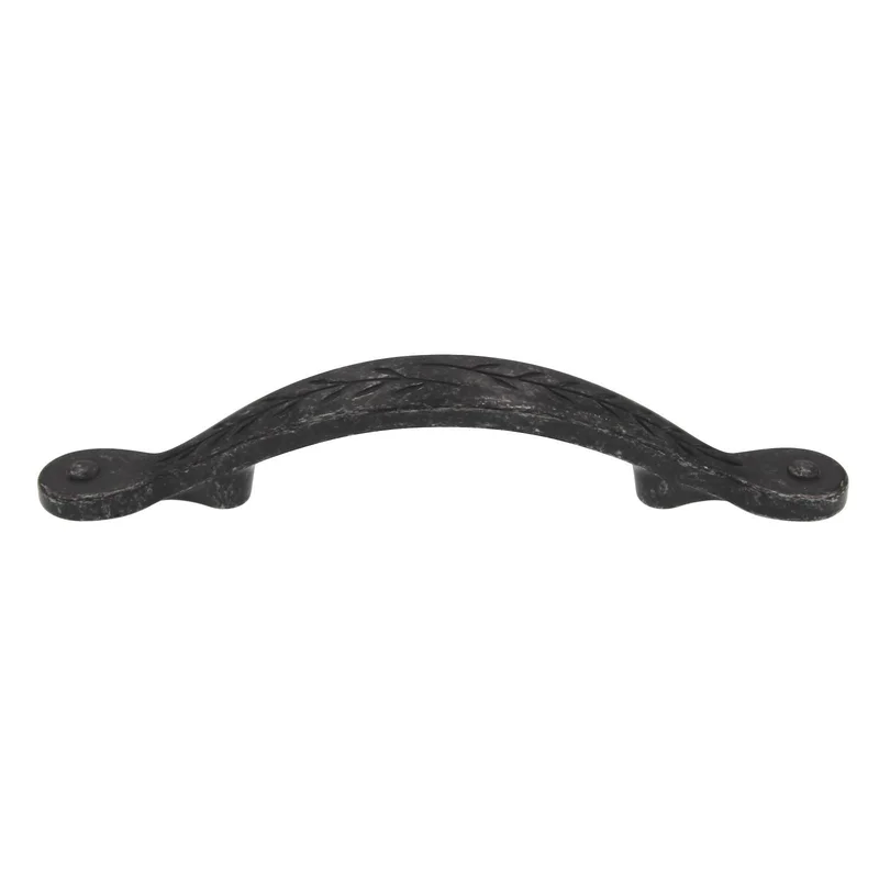 BP1580-WID Wrought Iron Dark 3"cc Leaf Cabinet Handle Pulls Amerock Inspirations