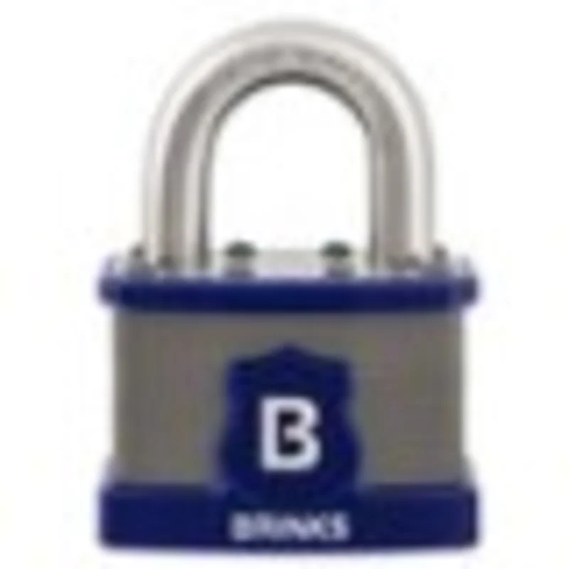 Brinks Commercial 50mm Commercial Laminated Steel Padlock - TPE Jacket and Hardened Boron Steel Shackle