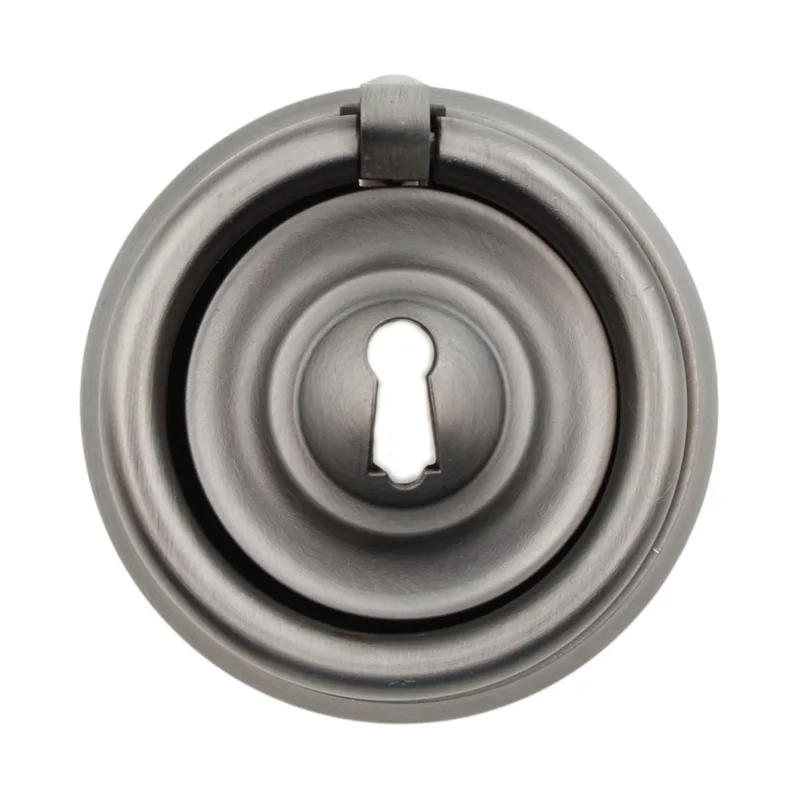 Cabinet or Drawer Ring Pull 2 1/2" Dia. with Backplate Dull Brushed Nickel K2274