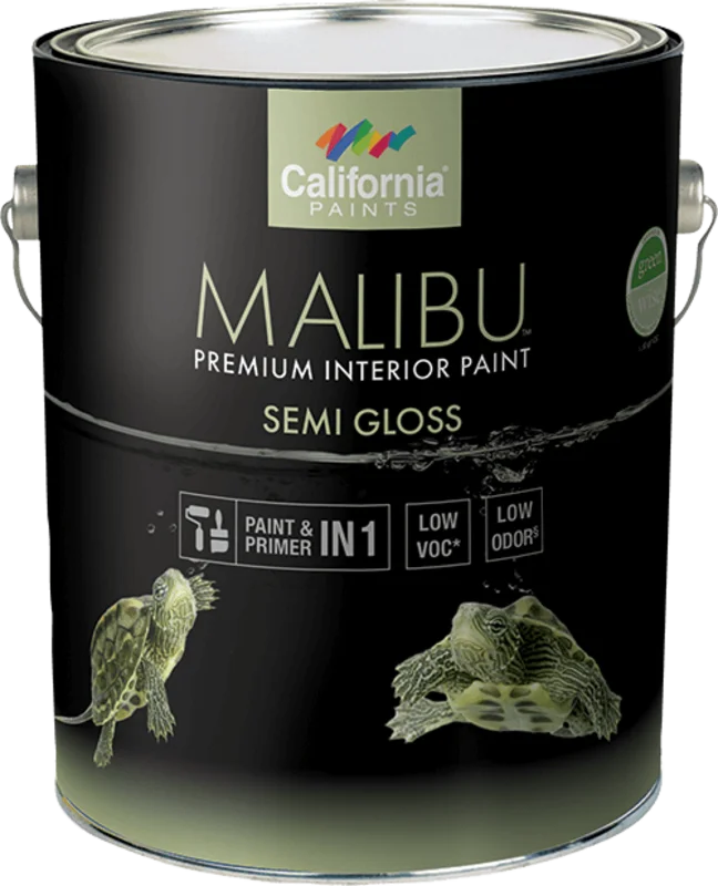 California Products Malibu Premium Interior Paint Semi Gloss - Pastel Base 1 qt.