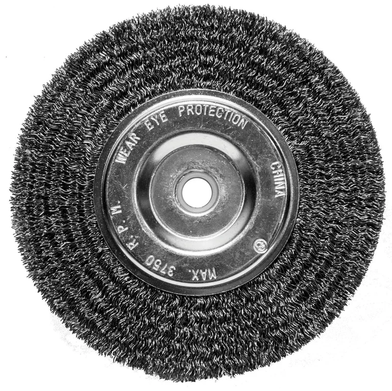 Century Drill And Tool Bench Grinder Wire Wheel Crimped Fine 1/2-5/8 Arbor 6 Safe Rpm 3 750