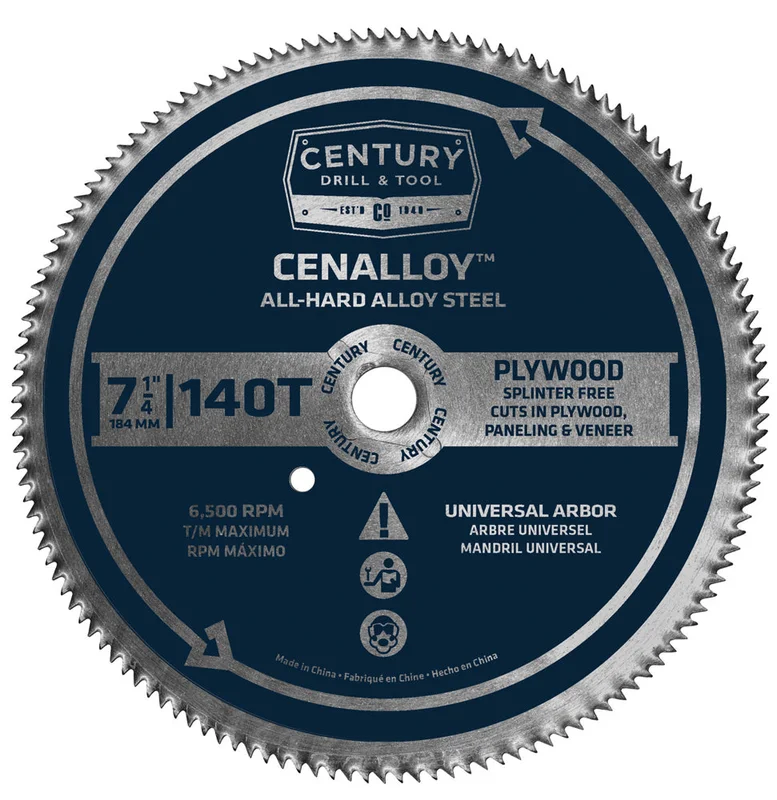 Century Drill And Tool Cenalloy Circular Saw Blade 7-1/4 X 140t X Universal Arbor Plywood