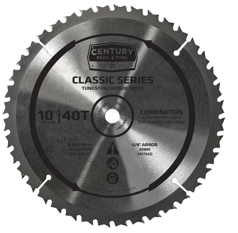 Century Drill And Tool Classic Series Circular Saw Blade 10 X 40t X 5/8 Arbor Combination