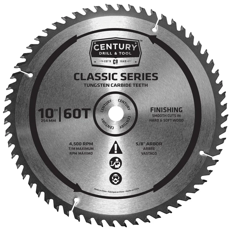Century Drill And Tool Classic Series Circular Saw Blade 10 X 60t X 5/8 Arbor Finishing