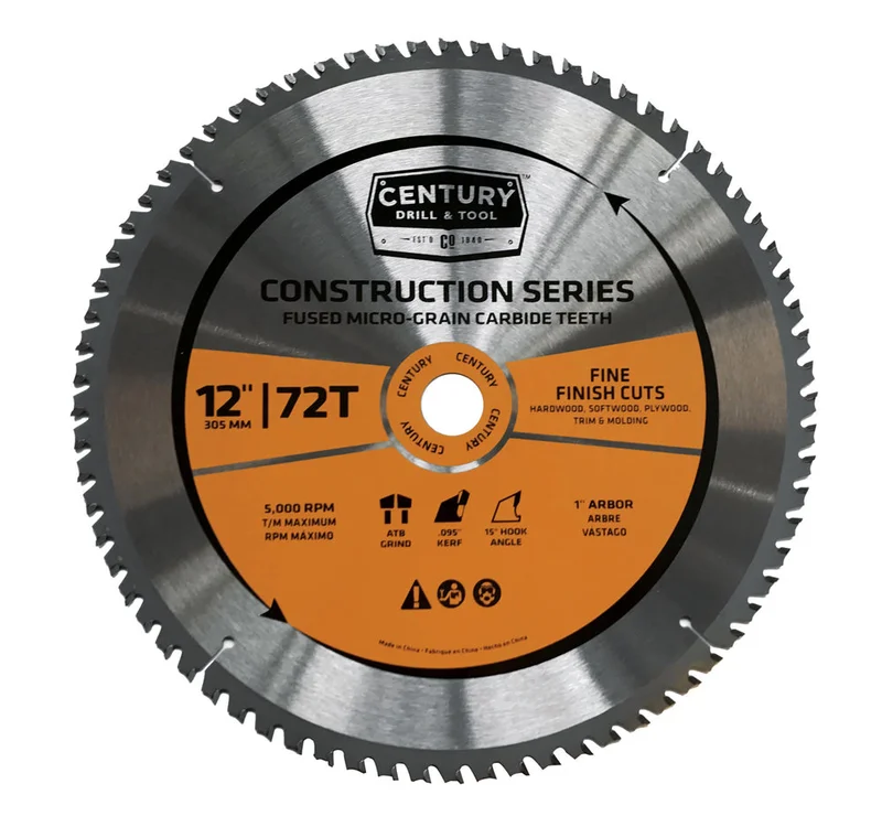 Century Drill And Tool Construction Series-Mitre Circular Saw Blade 12 X 72t X 1 Arbor