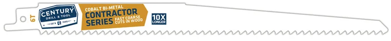 Century Drill And Tool Contractor Series Reciprocating Saw Blade 6t X 9 5 Pack