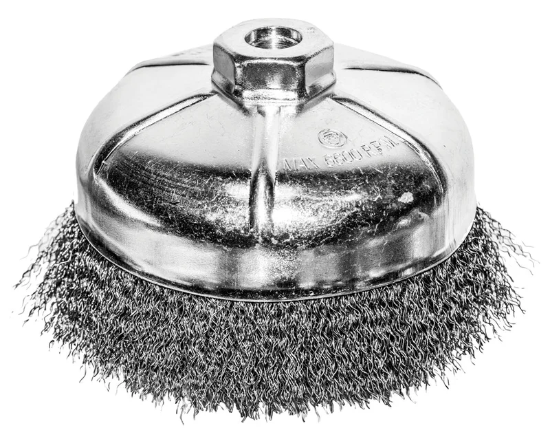 Century Drill And Tool Cup Brush Coarse Crimped 6 Size 5/8" X 11" Arbor Safe Rpm 4,500