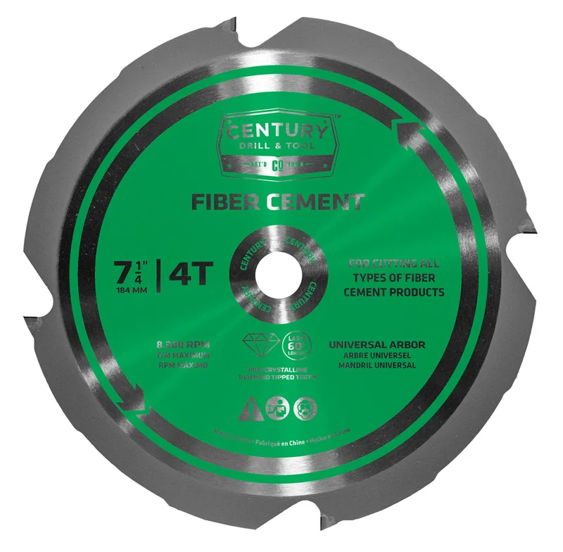 Century Drill And Tool Fiber Cement Circular Saw Blade 7-1/4 X 4t X Universal Arbor