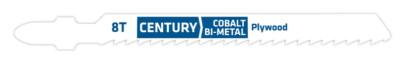 Century Drill And Tool Jig-Saw Blade 8t Bi-Metal 3-5/8 Length .040 Thickness Tang Shank