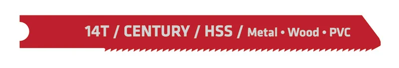 Century Drill And Tool Jig-Saw Blade Hss 14t 2 Pcs 2-3/4 Length .040 Thickness Universal Shank