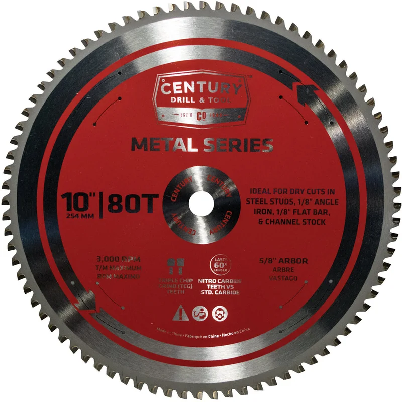 Century Drill And Tool Metal Series Circular Saw Blade 10 X 80t X 5/8 Arbor Metal Cutting