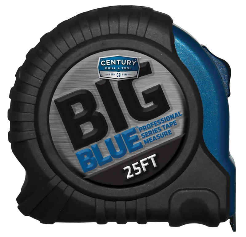 Century Drill And Tool Tape Measure Big Blue 25ft Length 1-1/4 Blade Width