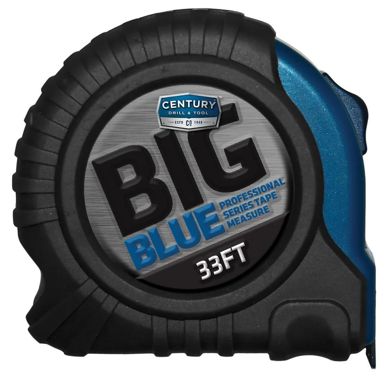 Century Drill And Tool Tape Measure Big Blue 33ft Length 1-1/4 Blade Width