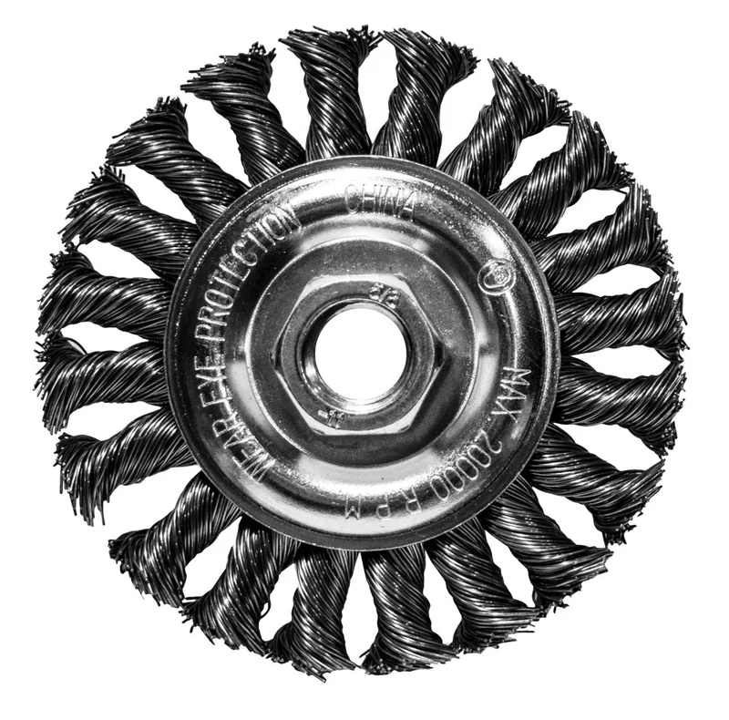Century Drill And Tool Wire Wheel Coarse Knot 4 Size M 10" X 1.25" Arbor Safe Rpm 12.500