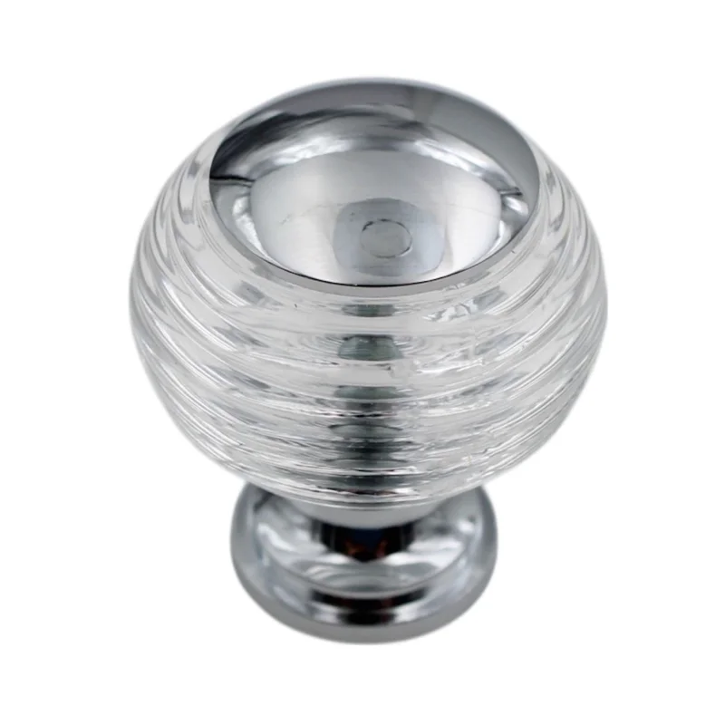 Century Galaxy 10525-26CL Clear Acrylic, Chrome 1 1/4" Solid Brass Cabinet Knob