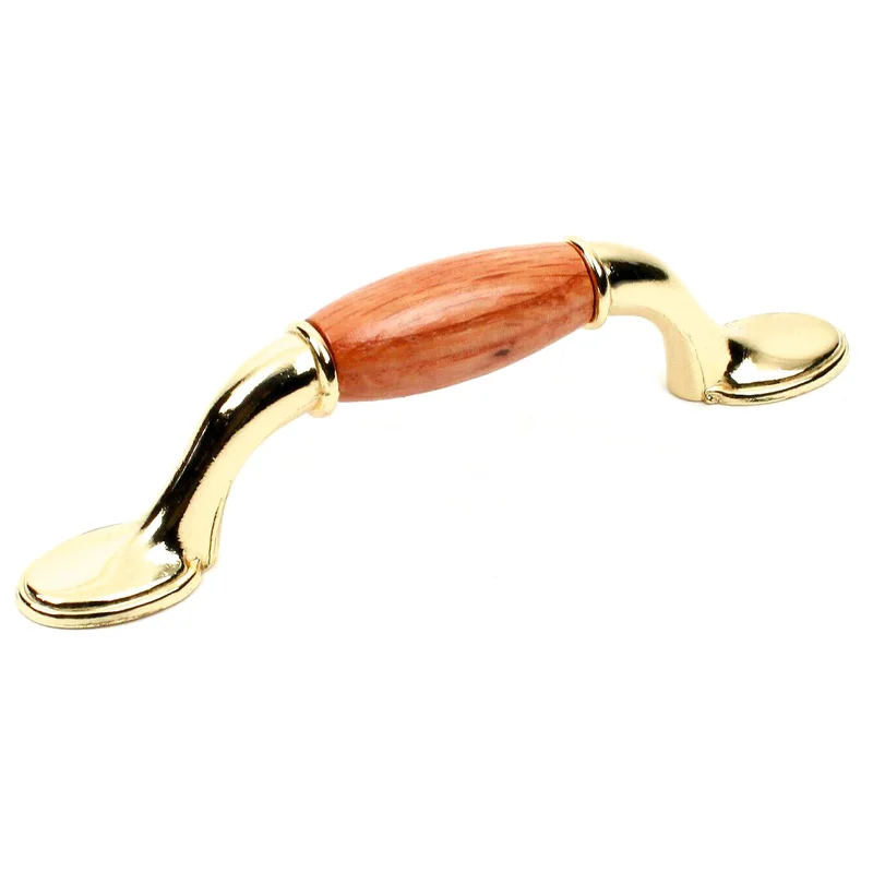 Century Yaletown 25333-3MO Bright Brass and Oak 3"cc Arch Pull Cabinet Handle
