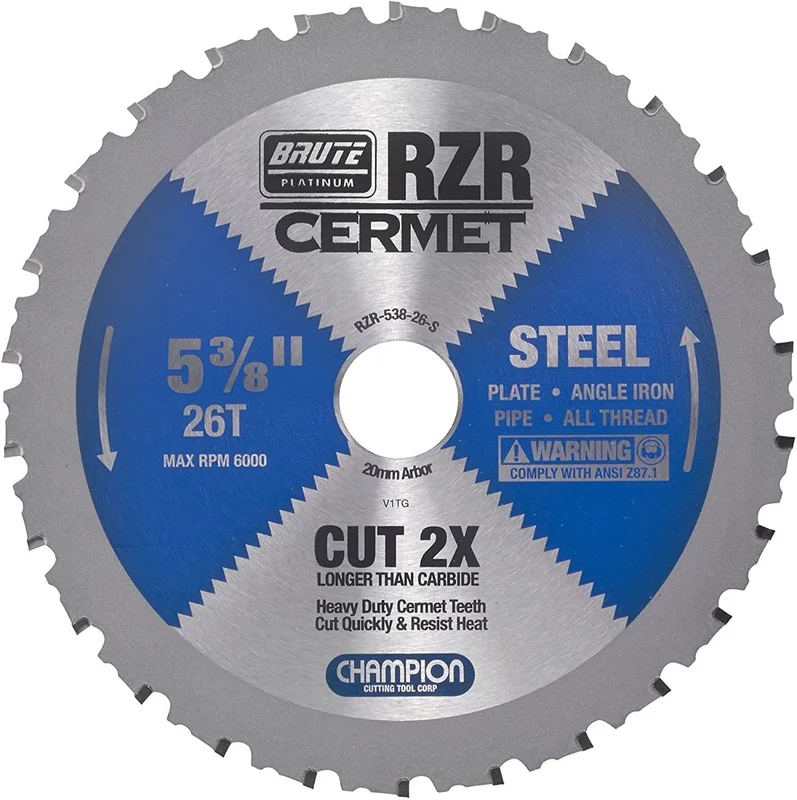 CHAMPION RZR-538-26-S CERMET CIRCULAR SAW 5-3/8"X26TX20MM