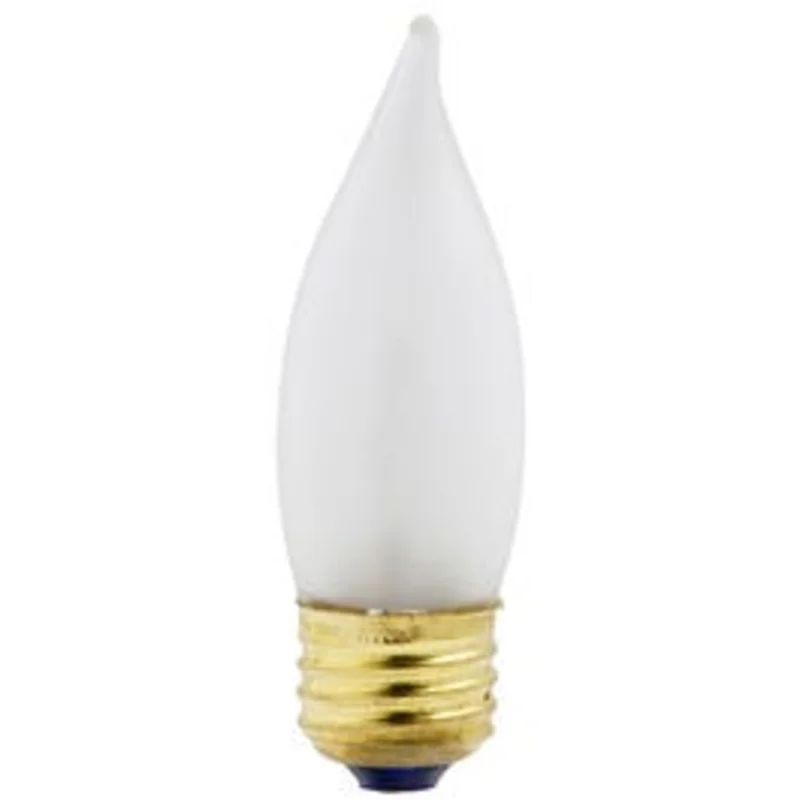 Chandelier Flame Light Bulbs, Frosted, 40-Watts, 2-Pk.