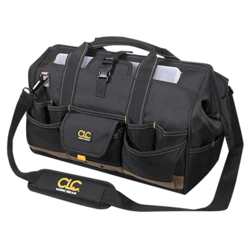 CLC 1535 18 TOOL BAG W/ TOP-SIDE PLASTIC PARTS TRAY TRAY