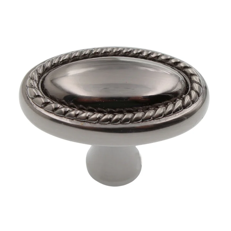 Cliffside Rope Suite 1 1/4" Oval Cabinet Knob Black Nickel Solid Brass B711-BNB