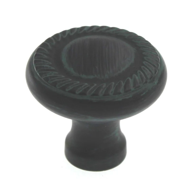 Cliffside Solid Brass 1 1/4" Rope Suite Cabinet Knob Verde Antique B674-31-VER