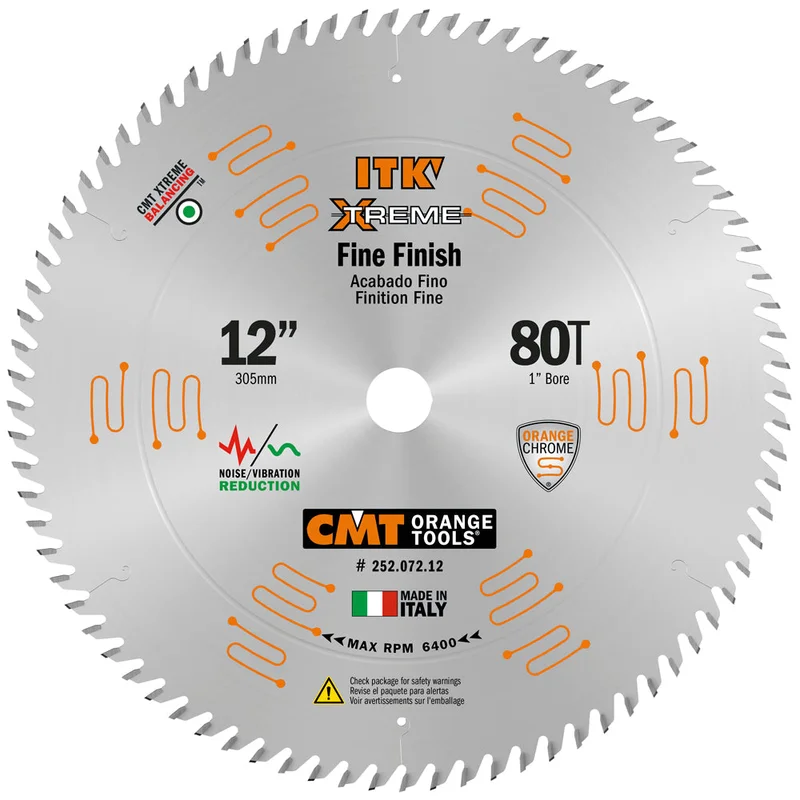 CMT 12" ITK XTREME FINE-FINISH BLADE B=1" T=80 ATB 252.072.12