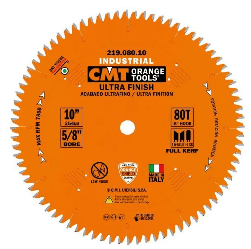 CMT 219.060.08 8-1/2" FULL-KERF INDUSTRIAL ULTRA-FINISH BLADE B=5/8" T=60 Hi-ATB+TCG