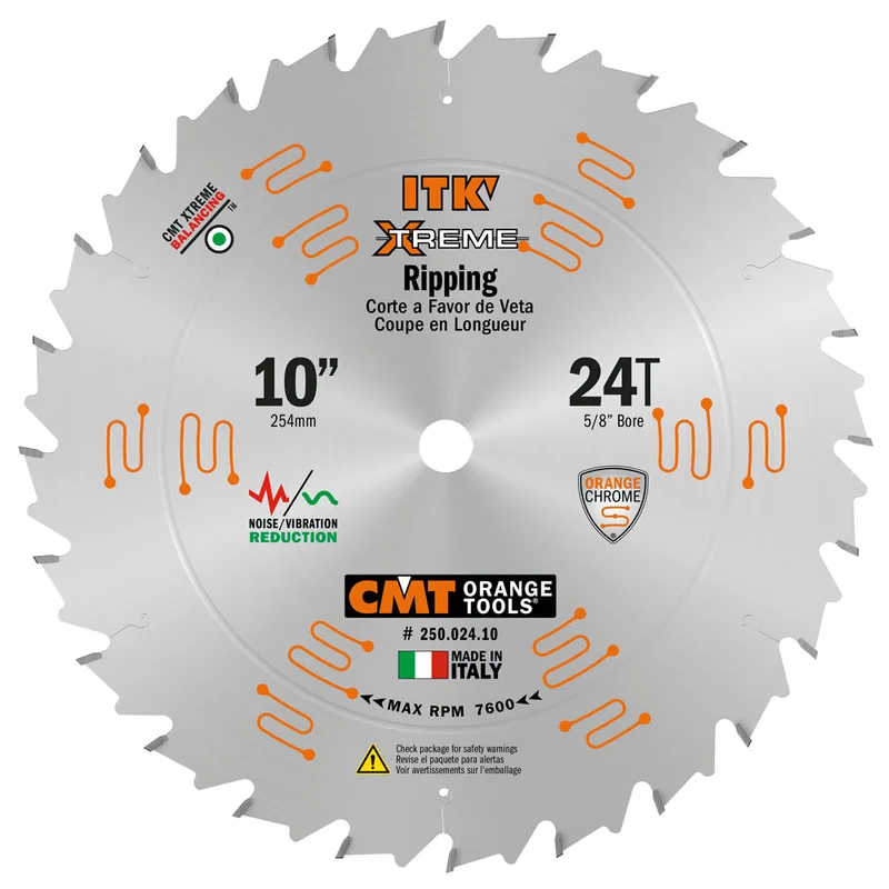 CMT 250.024.10 10" ITK XTREME RIPPING BLADE B=5/8" T=24 ATB 250.024.10