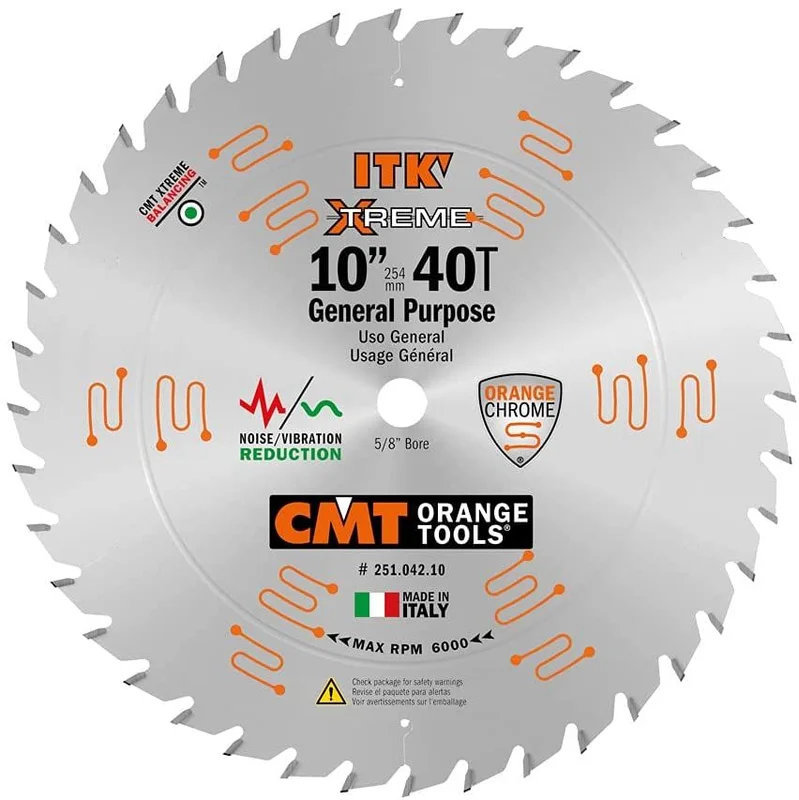 CMT 251.042.10 10" ITK XTREME GENERAL PURPOSE BLADE B=5/8" T=40 ATB