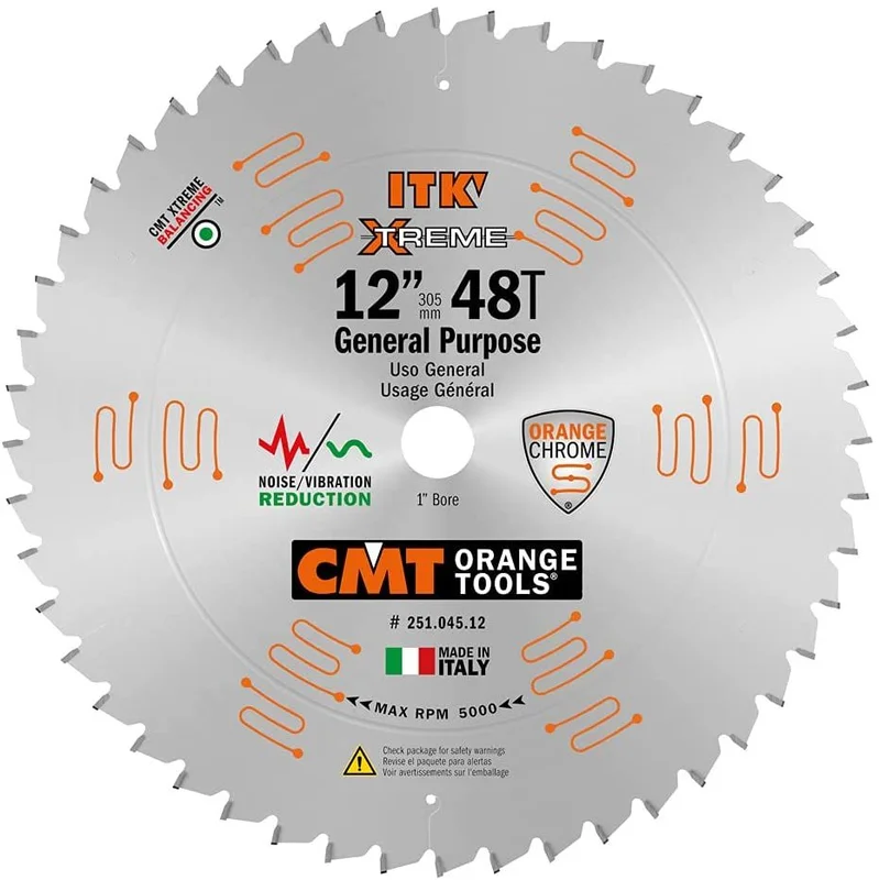 CMT 251.045.12 12" ITK XTREME THIN-KERF GENERAL-PURPOSE BLADE B-1" T=48 ATB