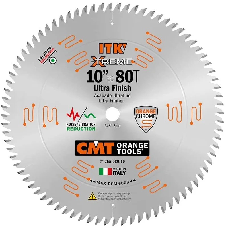 CMT 255.080.10 10" ITK XTREME ULTRA-FINISH BLADE B=5/8" T=80 Hi-ATB
