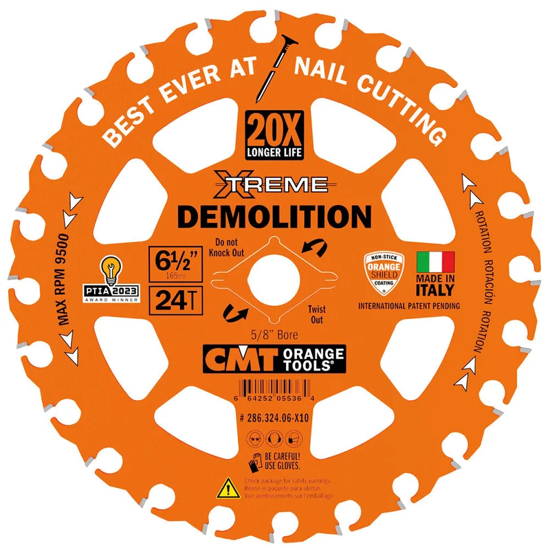 CMT 286.324.06 6-1/2" XTREME DEMOLITION BLADE B=5/8" 24T ATB