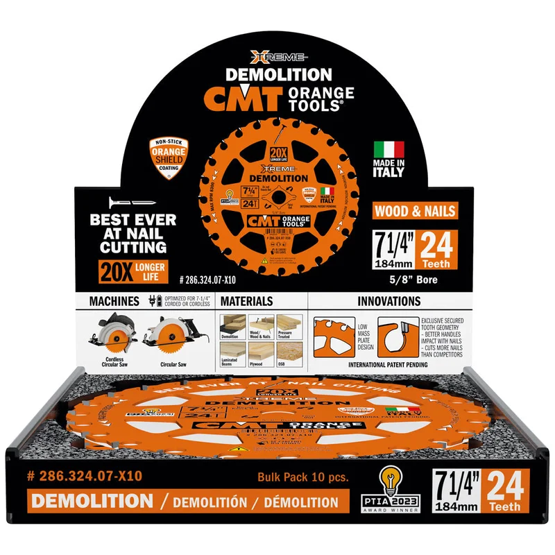 CMT 286.324.06-X10 6-1/2" XTREME DEMOLITION BLADE B=5/8" 24T 10-PACK