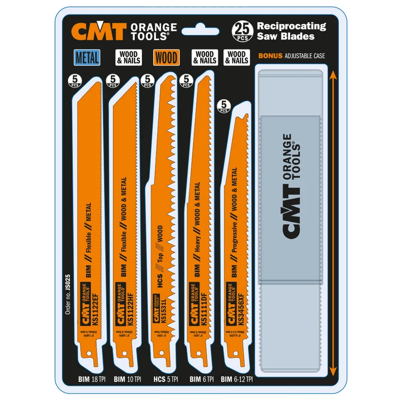 CMT JS025 RECIPROCATING SAW BLADE SET (25-PCS.)